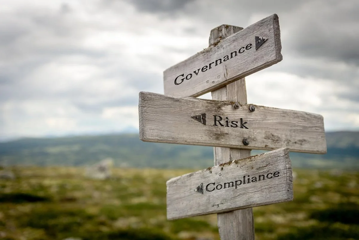 Signs at the crossroads of governance risk and compliance